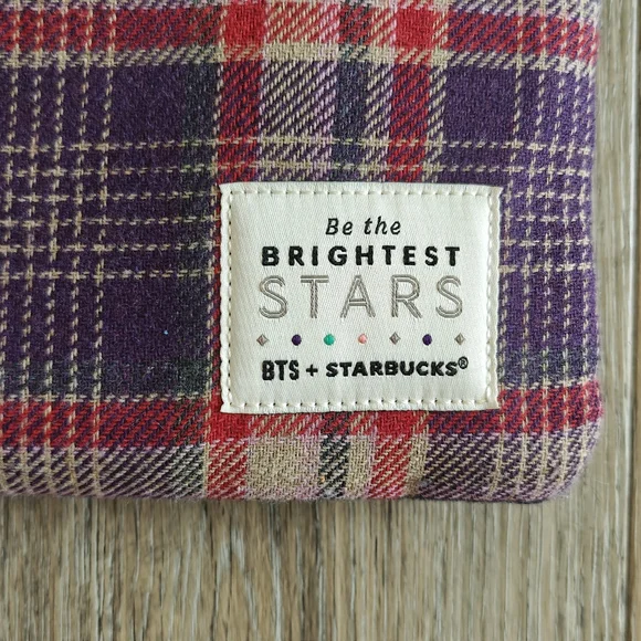 BTS X Starbucks Plaid Pouch - Picture 2 of 5
